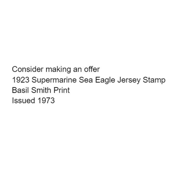 Vtg 1923 Supermarine Sea Eagle Jersey Stamp Basil Smith Print Issue '73 Aviation - Picture 2 of 4